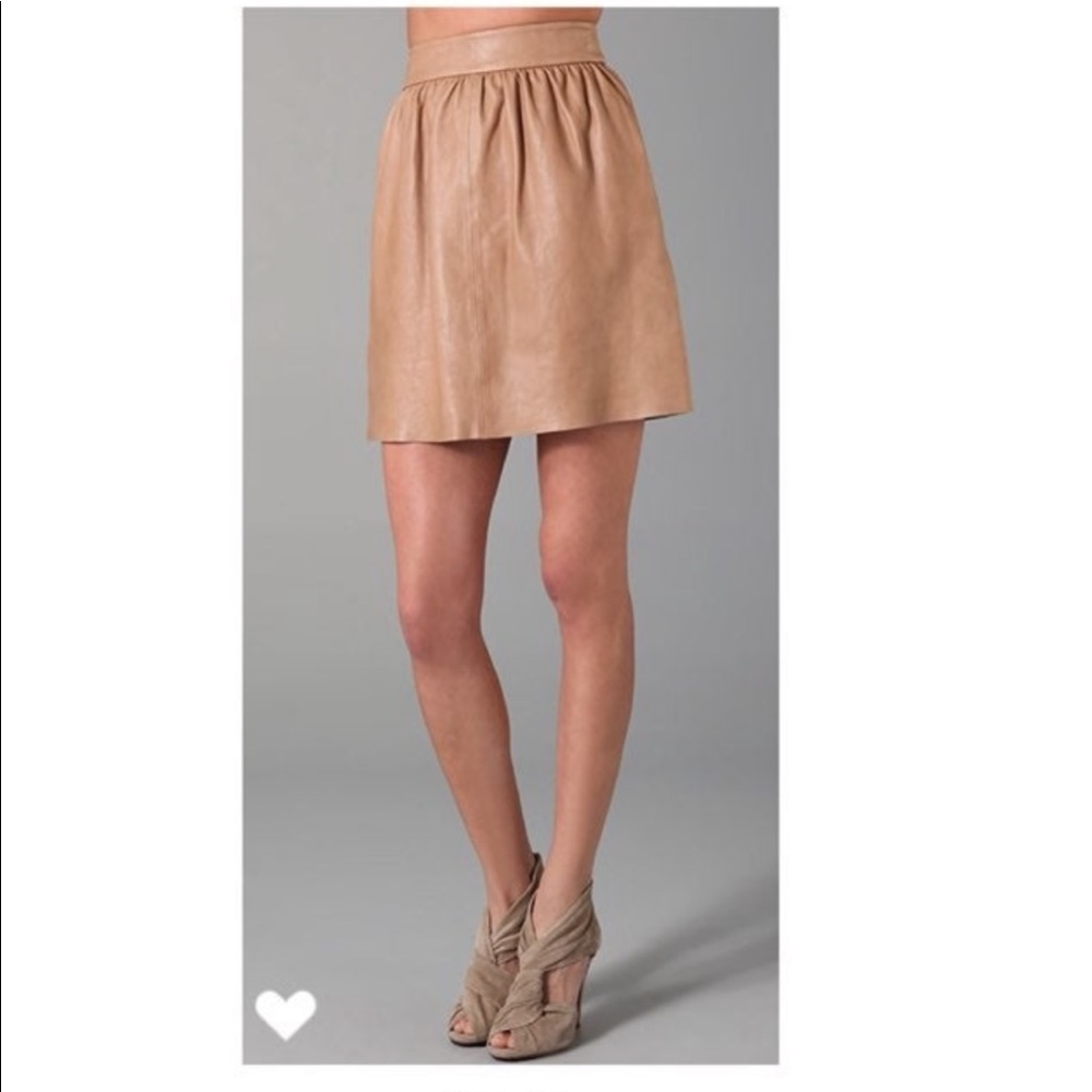 Alice + Olivia Leather Tulip Skirt